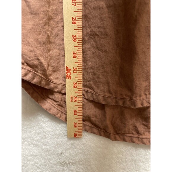 Parachute Extra Small 100% Linen Henley Shirt Clay Linen Sleep Tunic Shirt - Picture 6 of 7